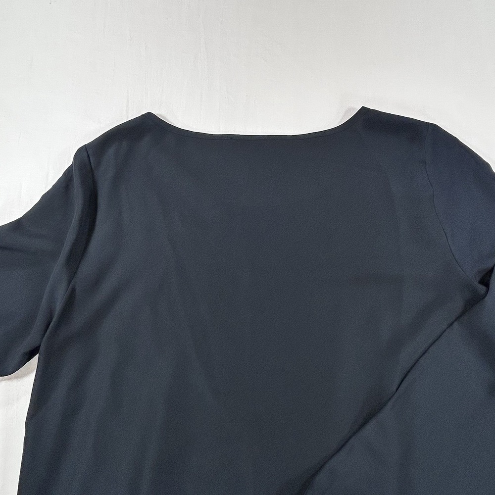 Michael Kors Top Shirt Womens S Black Tie Front Bottom Long Sleeves Classic - Picture 6 of 13